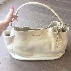 White Prada shoulder bag